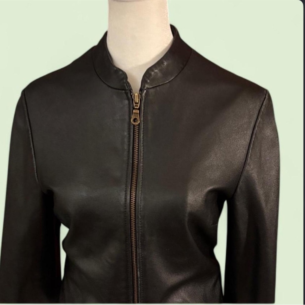 🖤Super Cool Cropped Lux Genuine Leather Moto Jacket |90s/Y2k minimalist😎